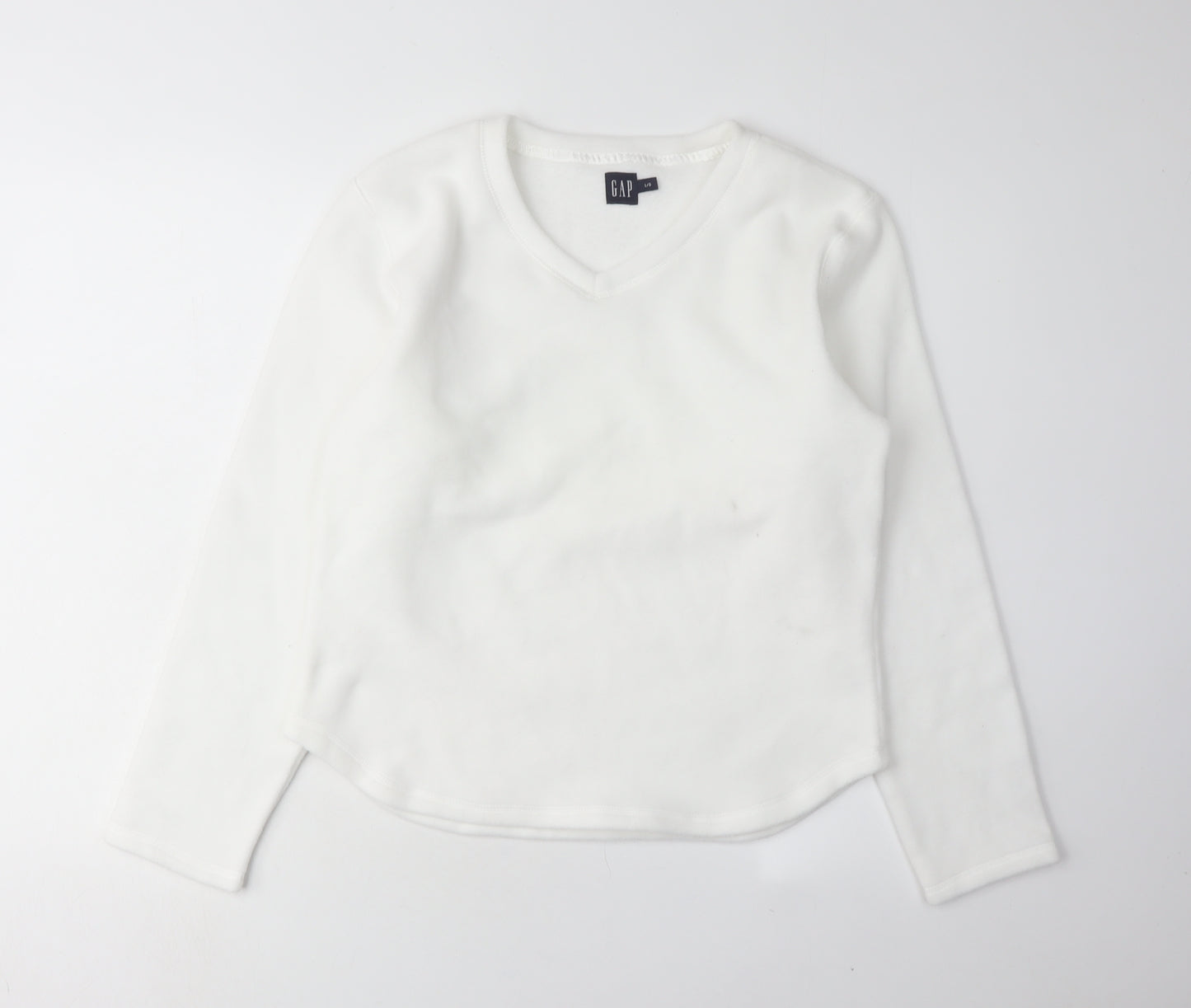 GAP Women's White V-Neck Pullover Sweatshirt L