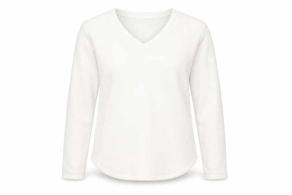 Front view of Gap Women's White V-Neck Pullover Sweatshirt L