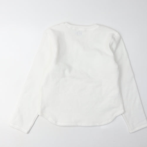 GAP Women's White V-Neck Pullover Sweatshirt L