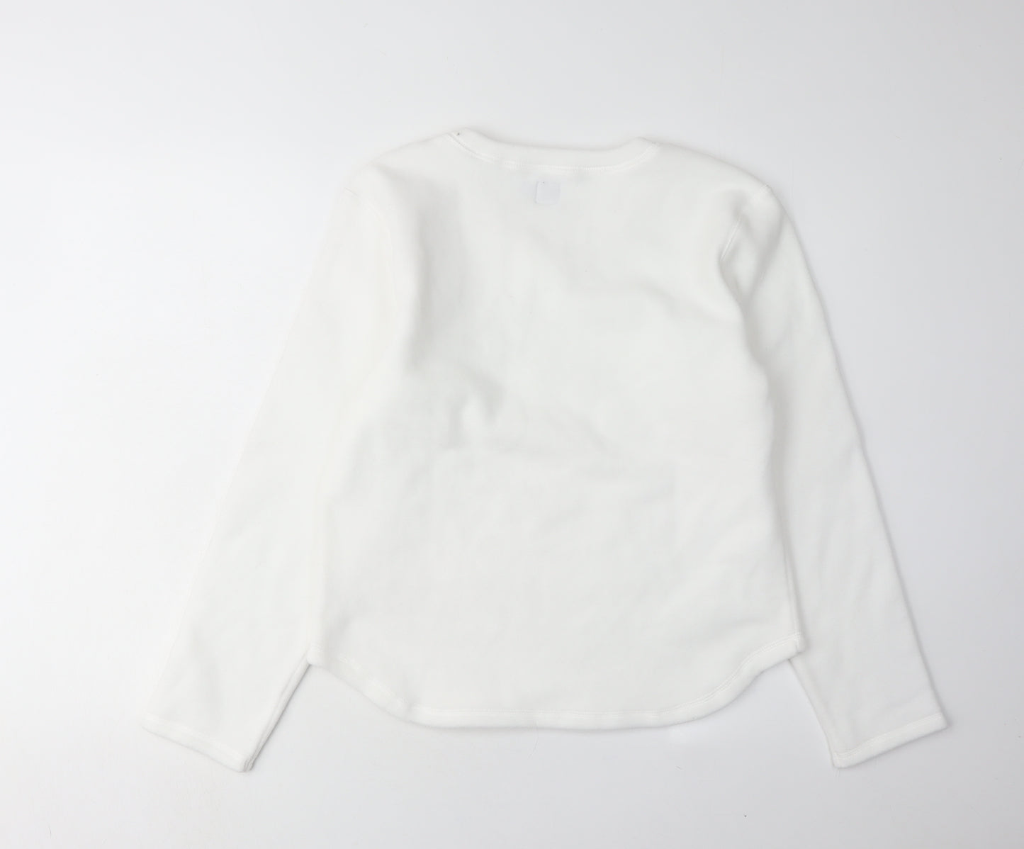 GAP Women's White V-Neck Pullover Sweatshirt L