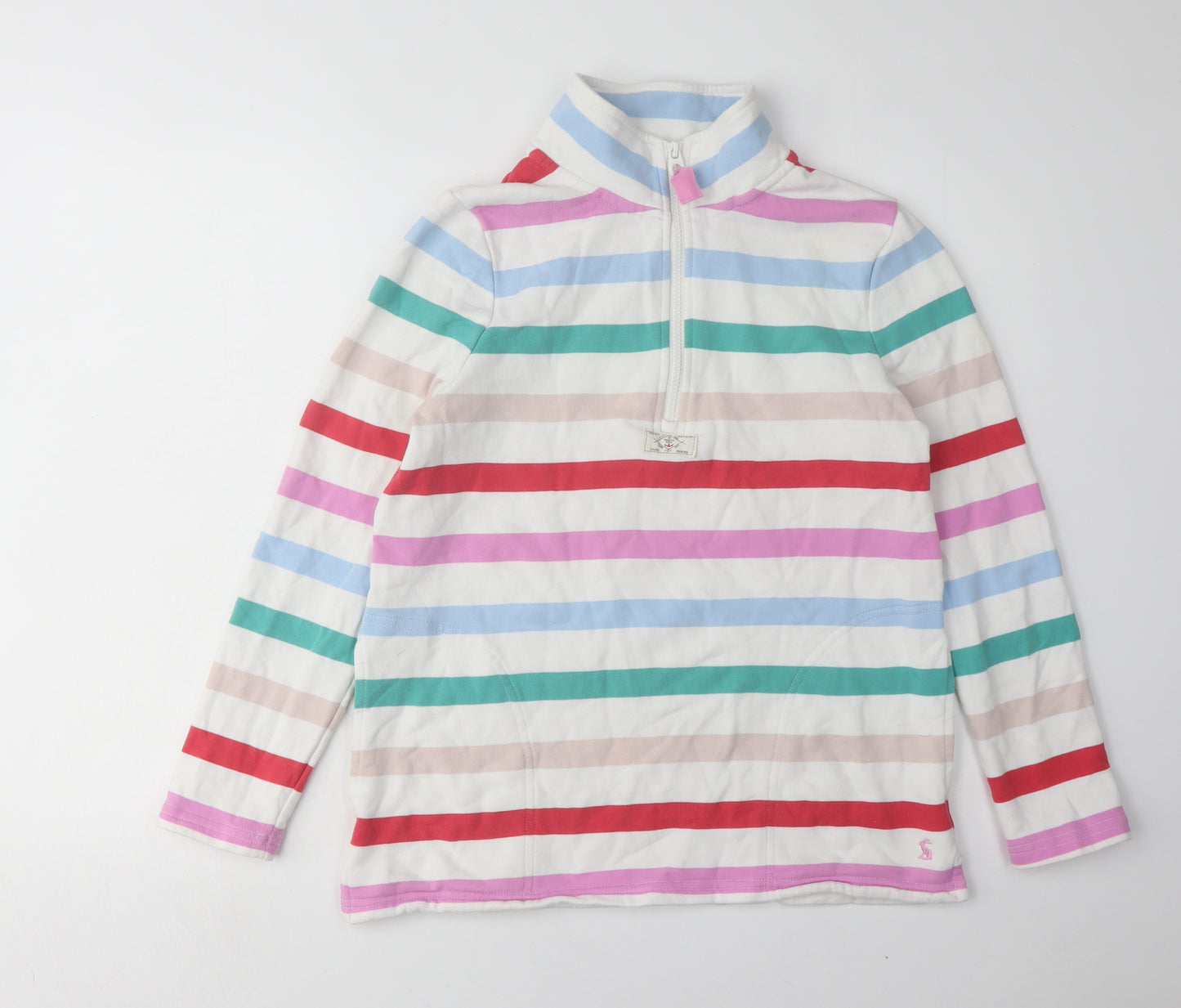 Joules Women's Striped Pullover Sweatshirt, Multicoloured, Size 10