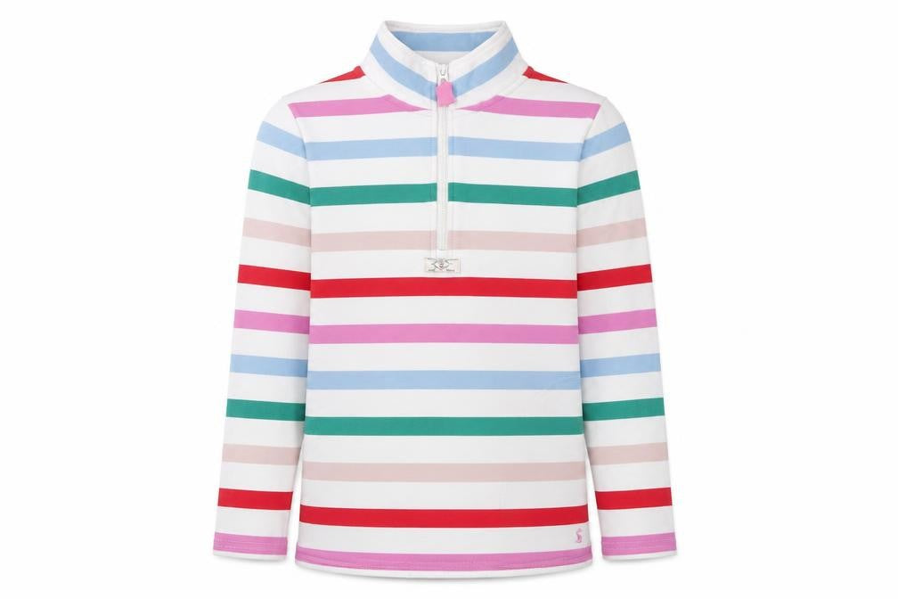 Front view of Joules Women's Striped Pullover Sweatshirt, Multicoloured, size 10