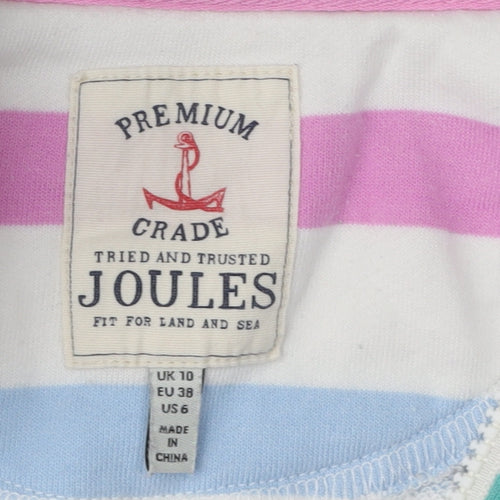 Joules Women's Striped Pullover Sweatshirt, Multicoloured, Size 10
