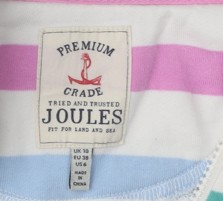 Joules Women's Striped Pullover Sweatshirt, Multicoloured, Size 10