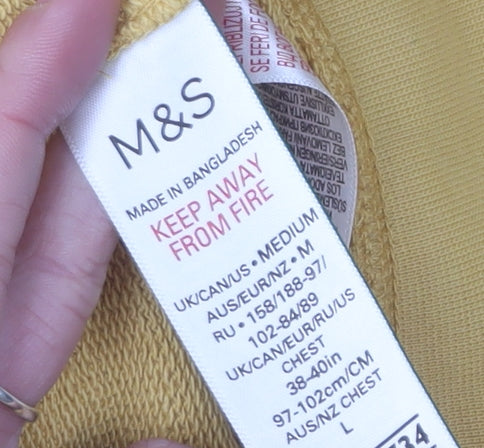 Marks and Spencer Men's Yellow Full Zip Hoodie M
