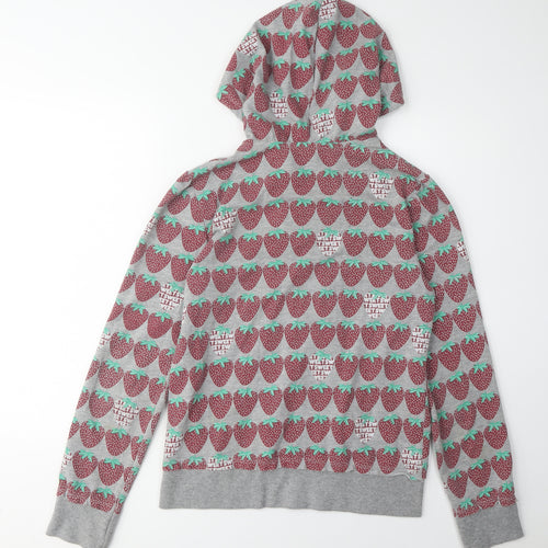 Starling Women's Grey Graphic Print Full Zip Hoodie