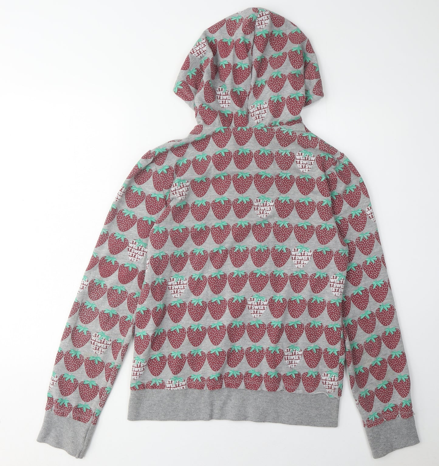 Starling Women's Grey Graphic Print Full Zip Hoodie