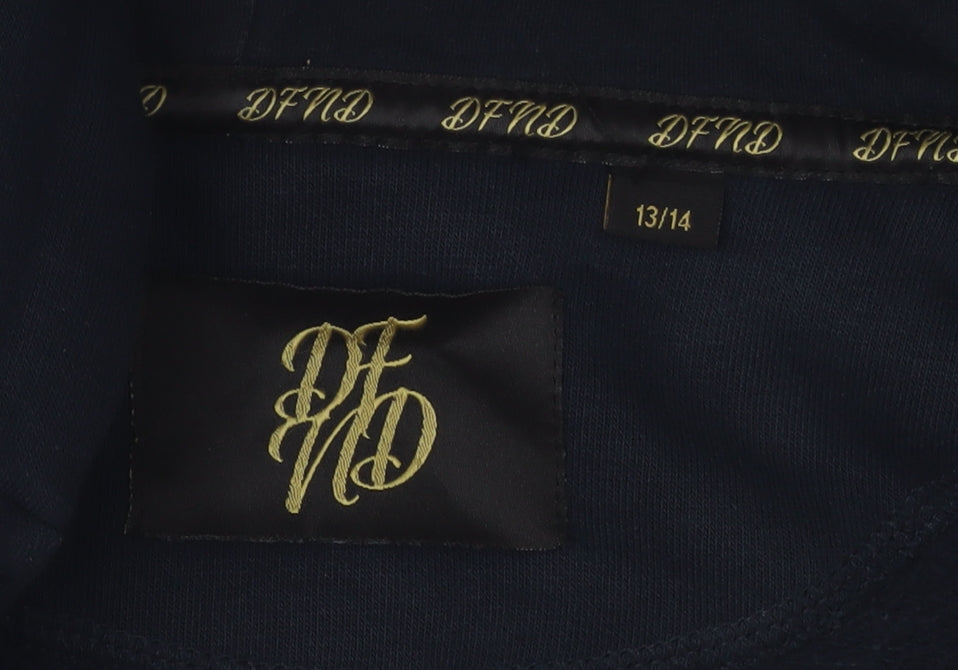 DFND Boys Blue Full Zip Hoodie 13-14 Years with Logo
