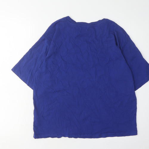 Karl Lagerfeld Women's Blue T-Shirt M Embroidered Casual