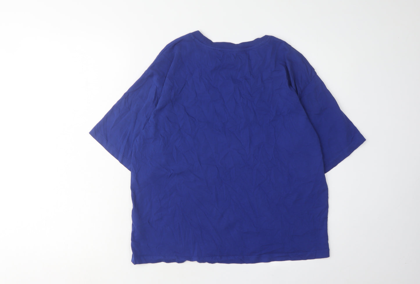 Karl Lagerfeld Women's Blue T-Shirt M Embroidered Casual