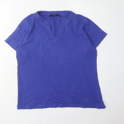 ISLE Women's Blue V-Neck T-Shirt, Size M, 100% Cotton