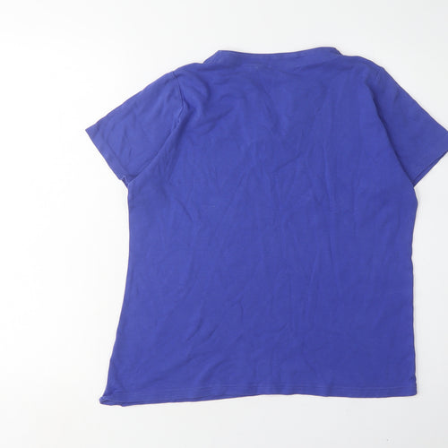 ISLE Women's Blue V-Neck T-Shirt, Size M, 100% Cotton