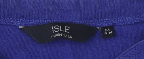 ISLE Women's Blue V-Neck T-Shirt, Size M, 100% Cotton