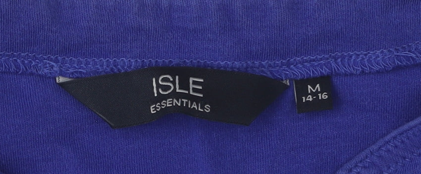 ISLE Women's Blue V-Neck T-Shirt, Size M, 100% Cotton