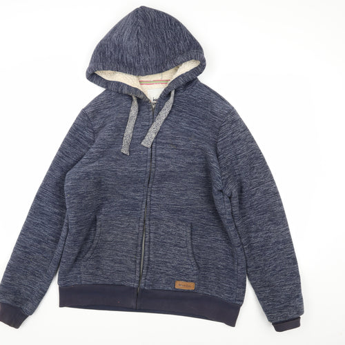 Weird Fish Women's Blue Hooded Jacket Size 16