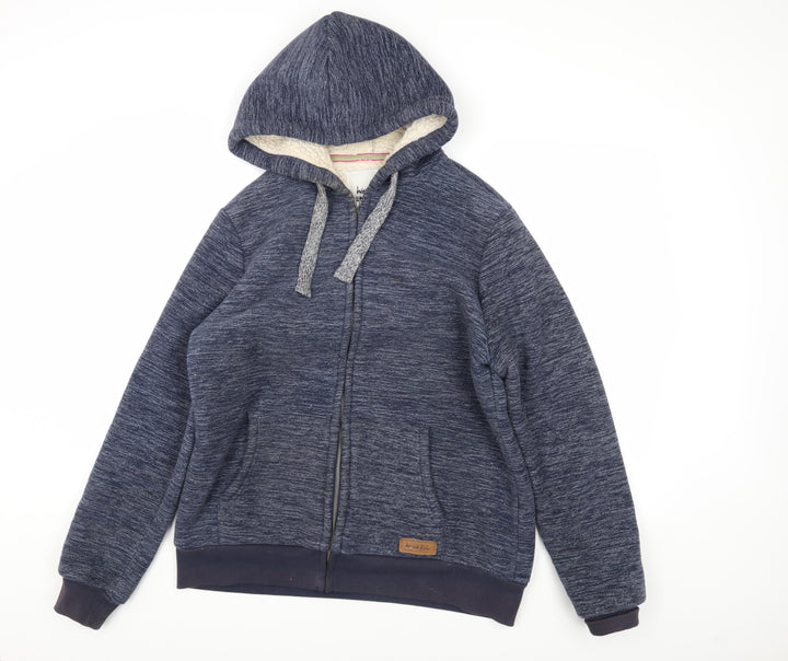 Weird Fish Women's Blue Hooded Jacket Size 16