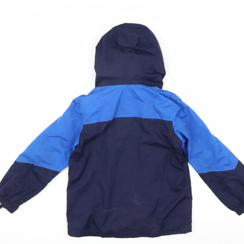 Peter Storm Boys Blue Rain Coat Jacket, Hooded Waterproof 7-8