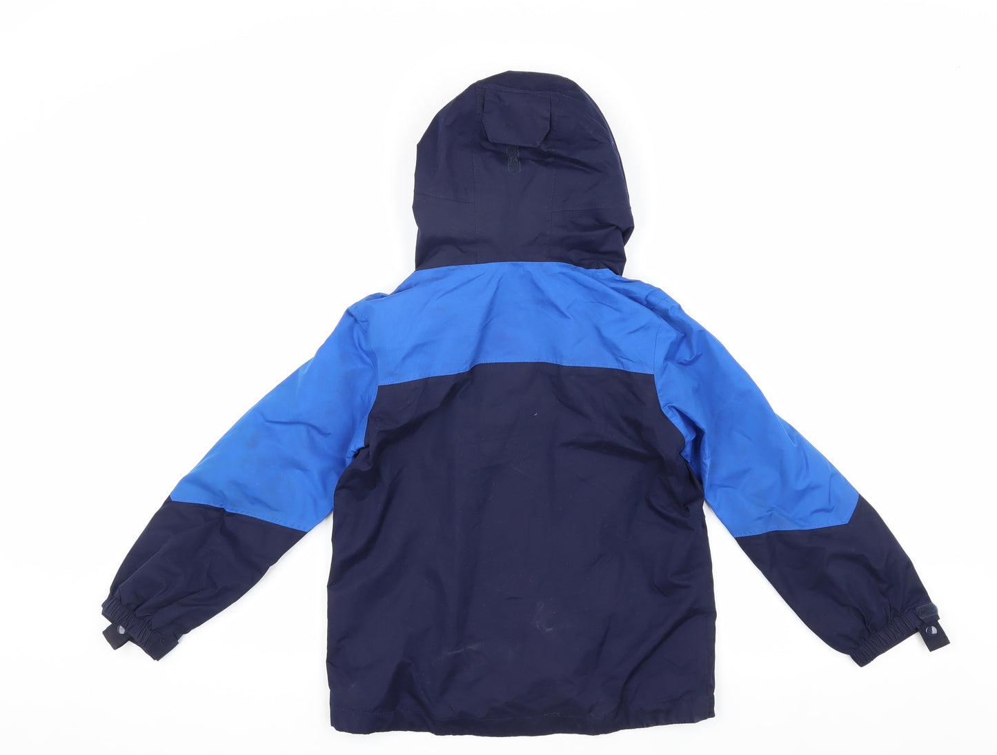 Peter Storm Boys Blue Rain Coat Jacket, Hooded Waterproof 7-8