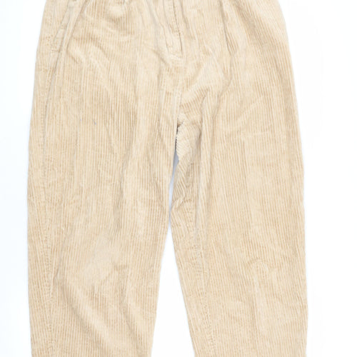 H&M Beige Corduroy Cropped Trousers Women Size 14