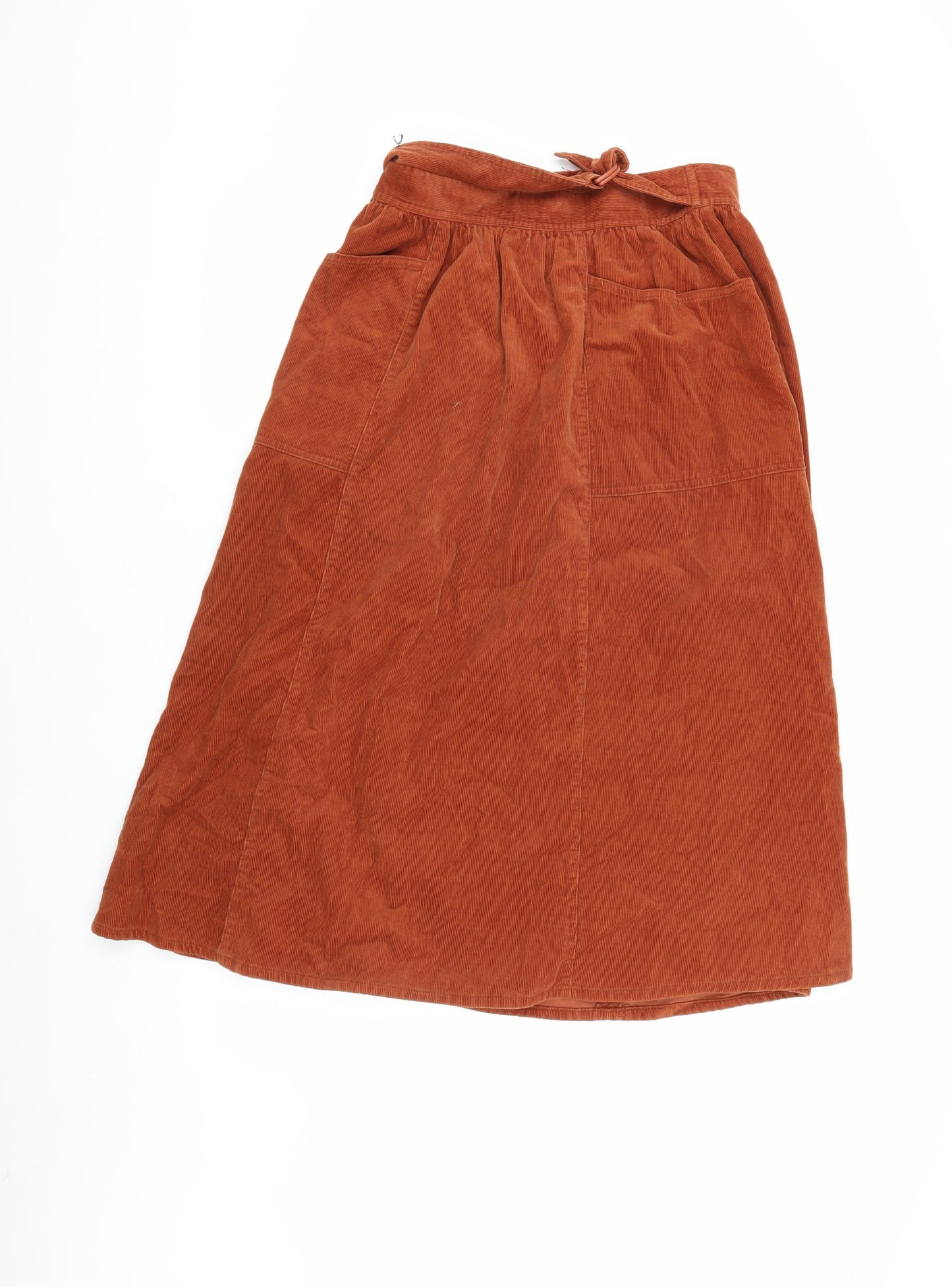 Bhs Women's Brown Corduroy Skirt Size 16 with Pockets