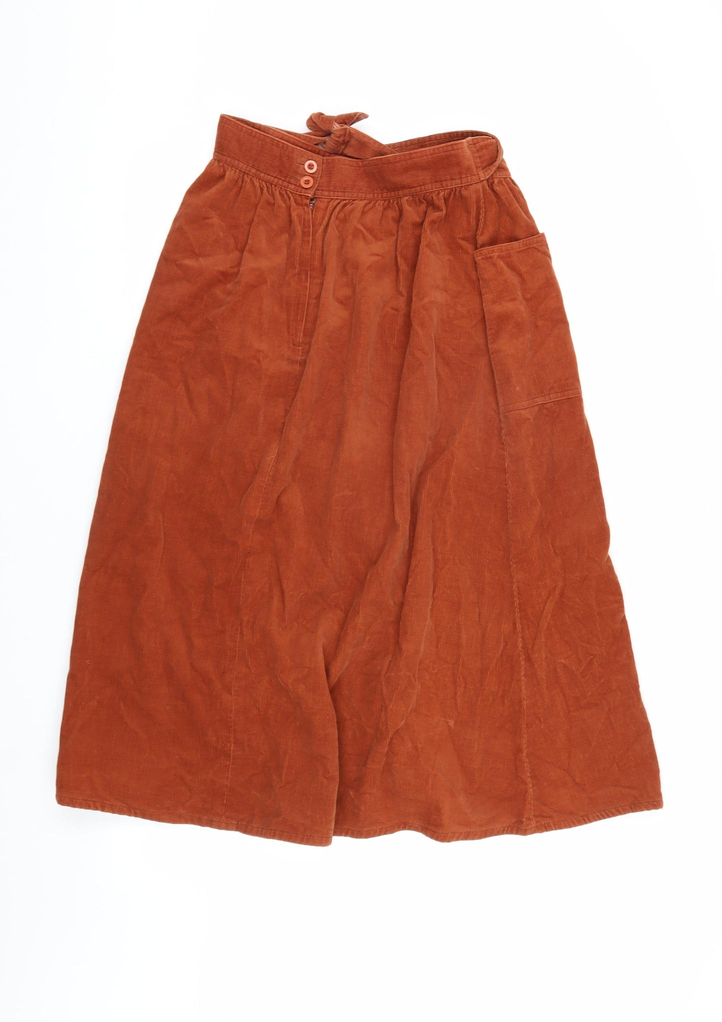 Bhs Women's Brown Corduroy Skirt Size 16 with Pockets