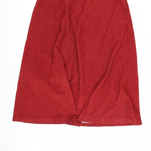Orvis Women's Red Corduroy Midi Skirt Size 18