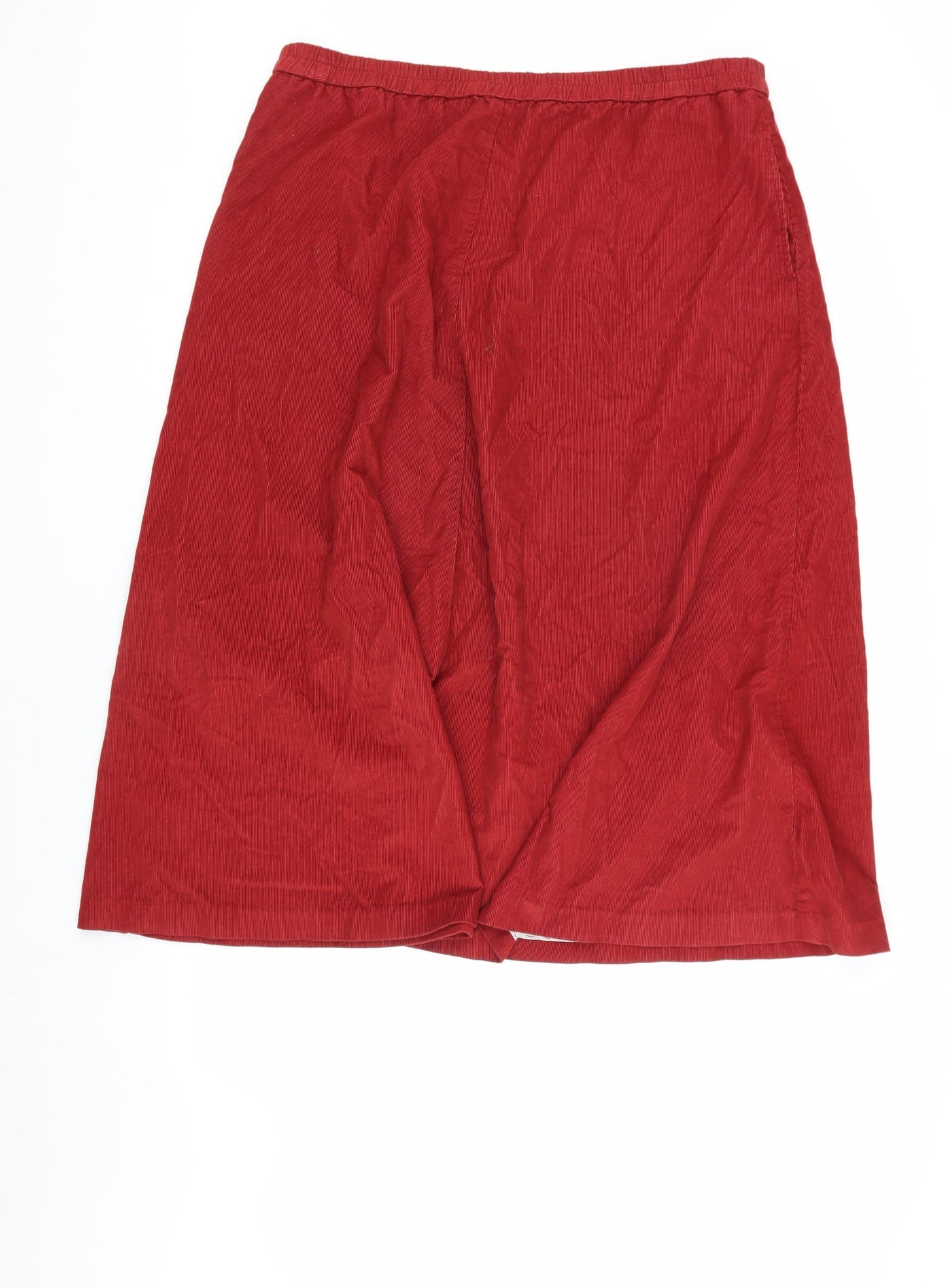 Orvis Women's Red Corduroy Midi Skirt Size 18