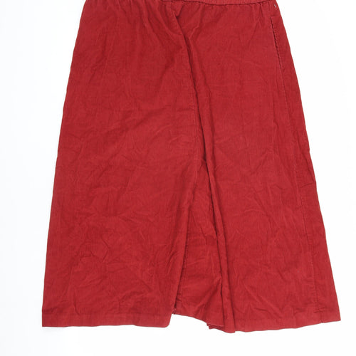 Orvis Women's Red Corduroy Midi Skirt Size 18