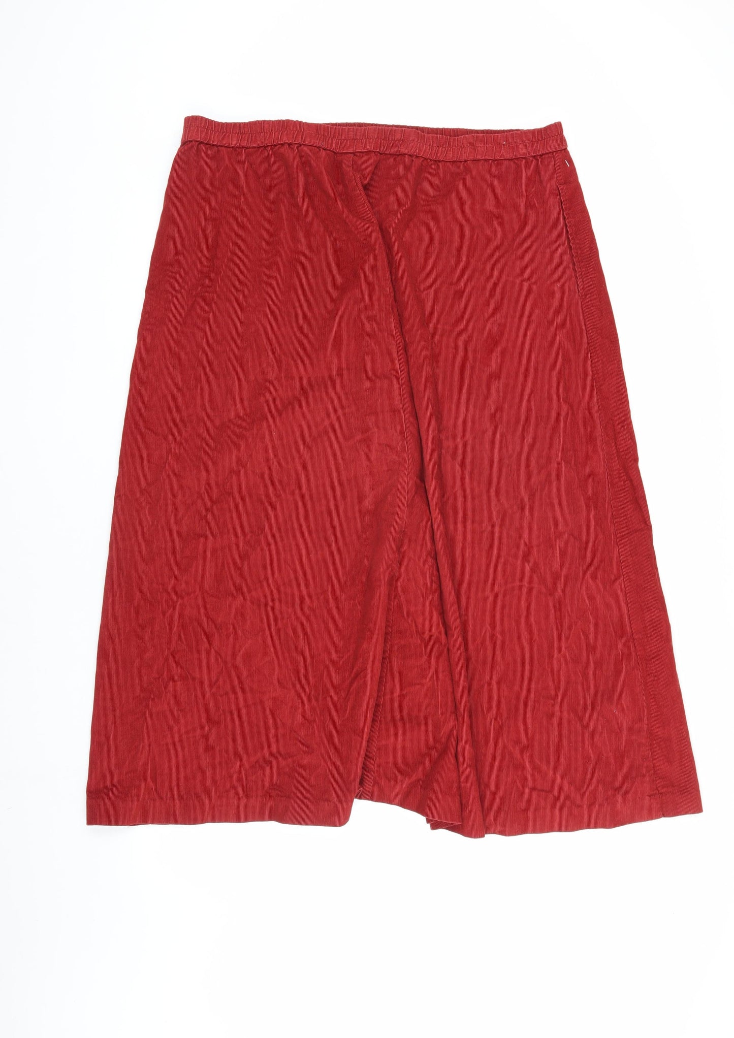Orvis Women's Red Corduroy Midi Skirt Size 18