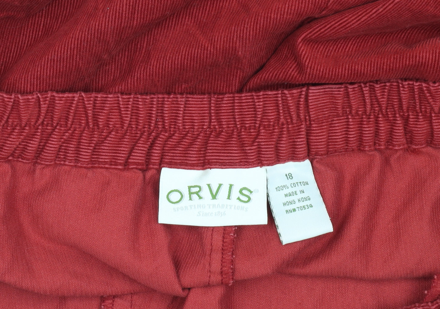 Orvis Women's Red Corduroy Midi Skirt Size 18