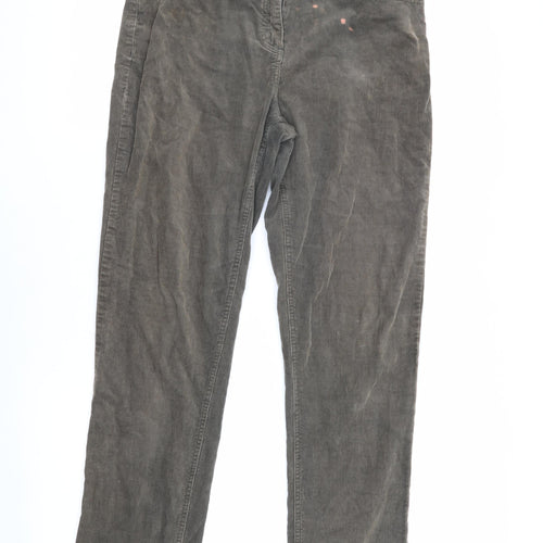 John Lewis Women's Brown Straight Corduroy Trousers Size 10