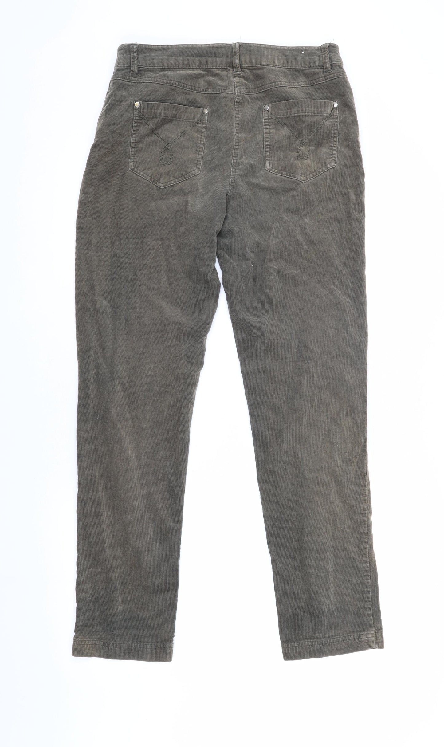 John Lewis Women's Brown Straight Corduroy Trousers Size 10