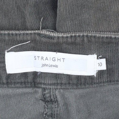 John Lewis Women's Brown Straight Corduroy Trousers Size 10