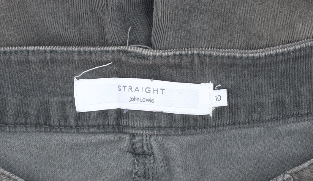John Lewis Women's Brown Straight Corduroy Trousers Size 10