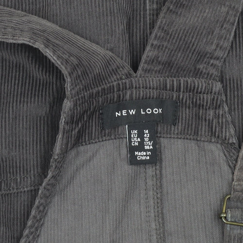 New Look Women's Grey Dungarees - Size 14