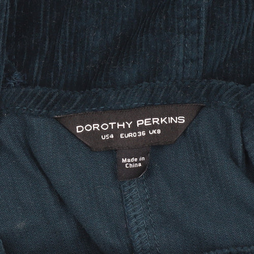 Dorothy Perkins Women's Blue Corduroy Pinafore Dress, Size 8