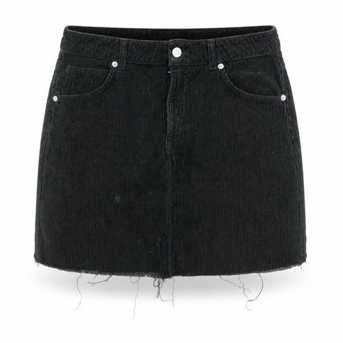 Topshop Women's Black Mini Corduroy Skirt - Size 10