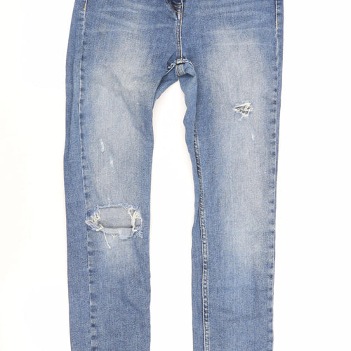 Next Women's Blue Skinny Jeans Size 10R Vintage Ripped
