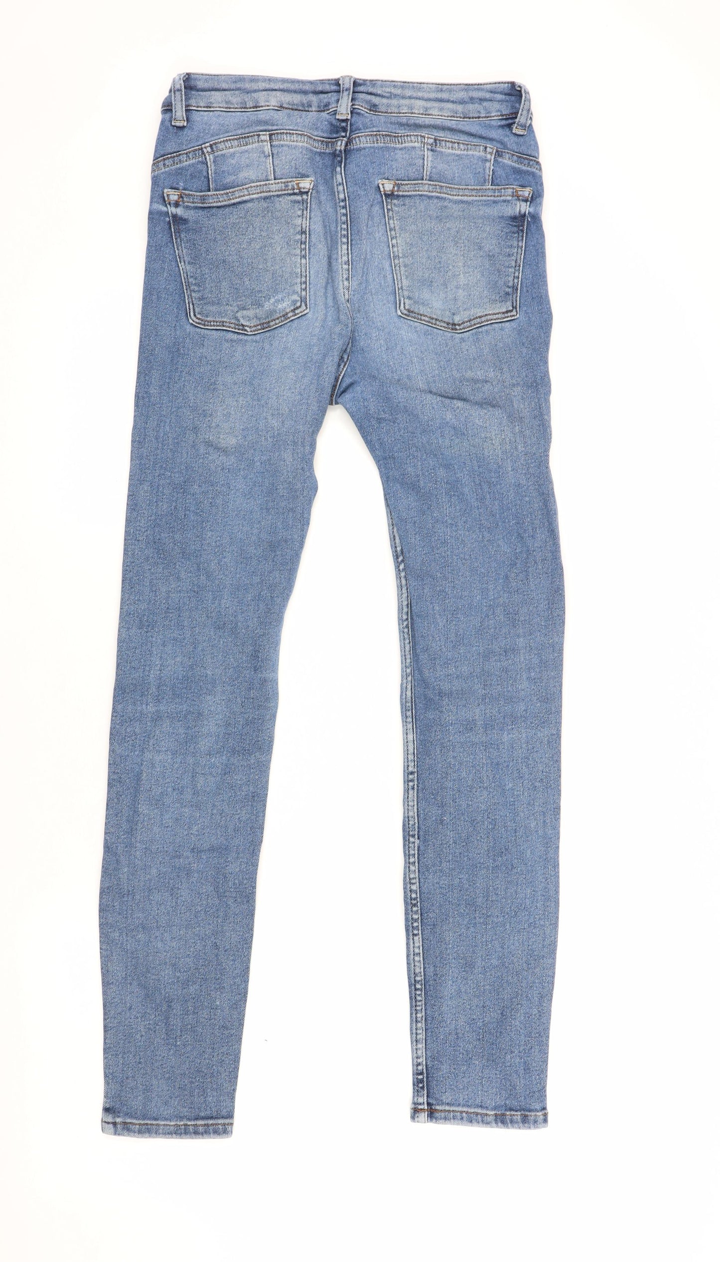 Next Women's Blue Skinny Jeans Size 10R Vintage Ripped