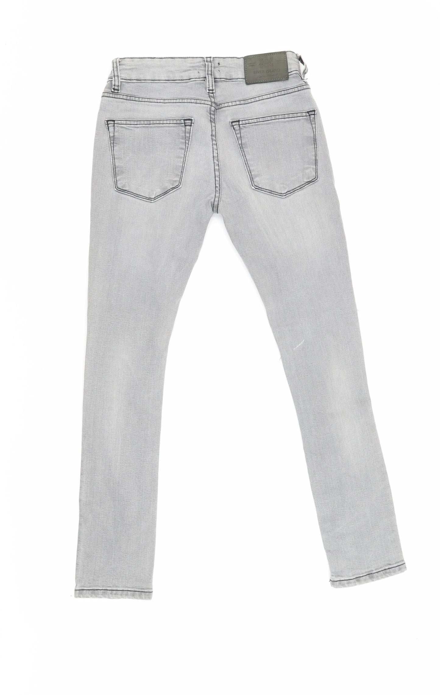 River Island Slim Fit Grey Distressed Skinny Jeans