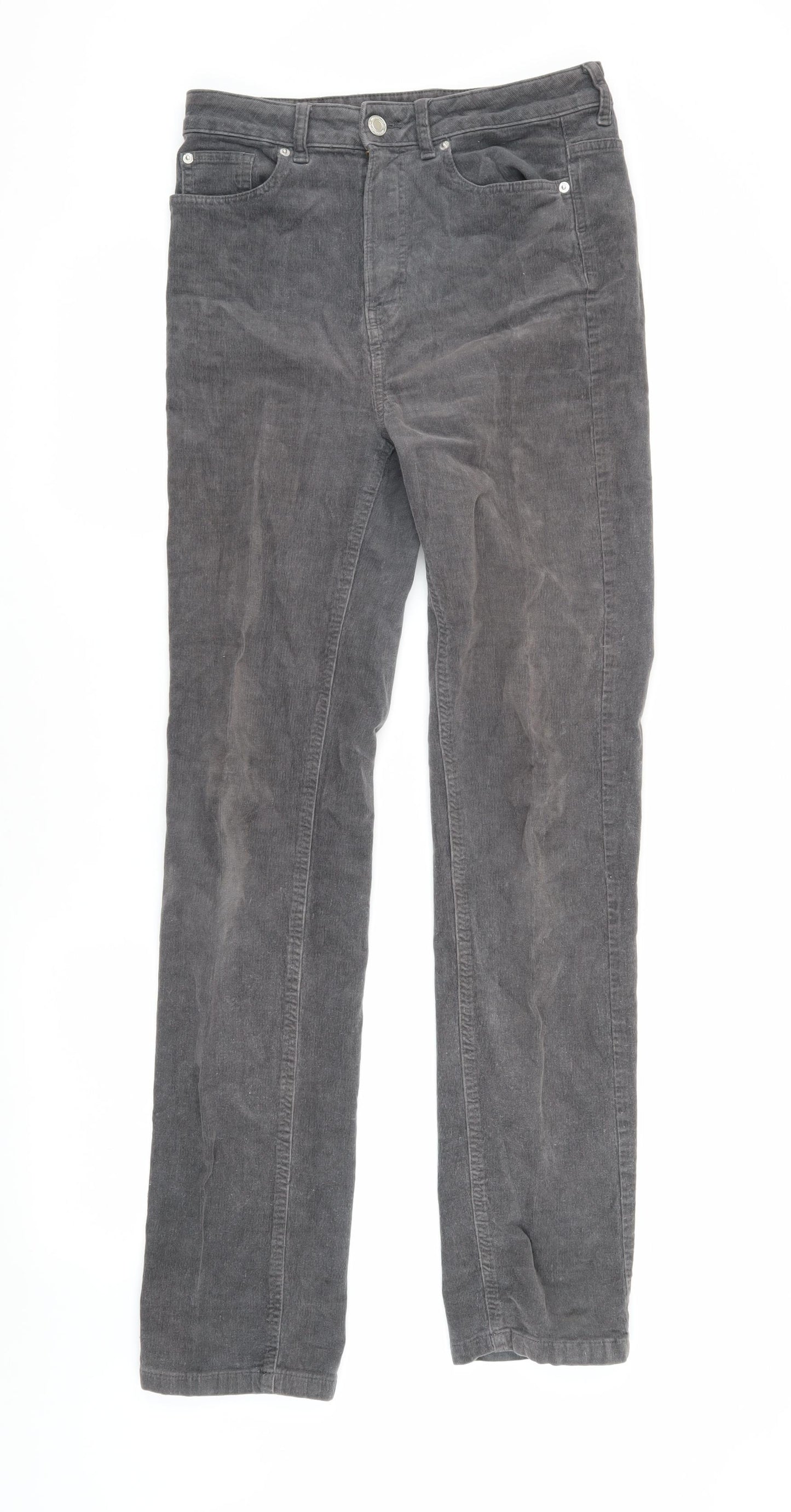 Marks and Spencer Women's Grey Corduroy Trousers Size 10