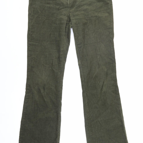 Marks and Spencer Women's Green Corduroy Trousers, Size 12