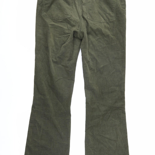Marks and Spencer Women's Green Corduroy Trousers, Size 12