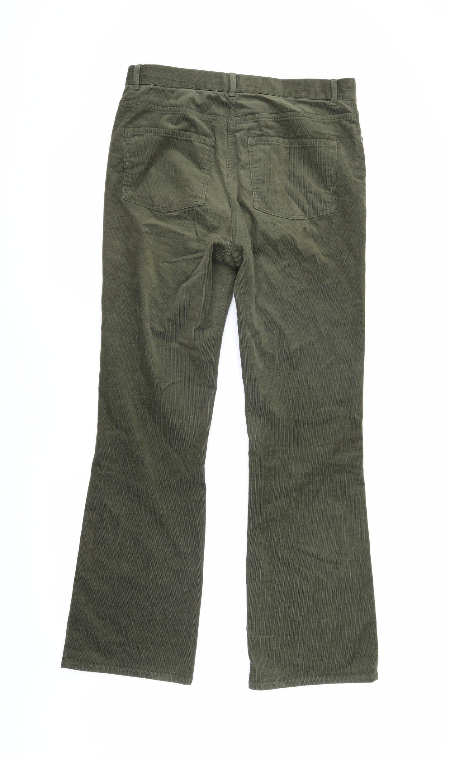 Marks and Spencer Women's Green Corduroy Trousers, Size 12