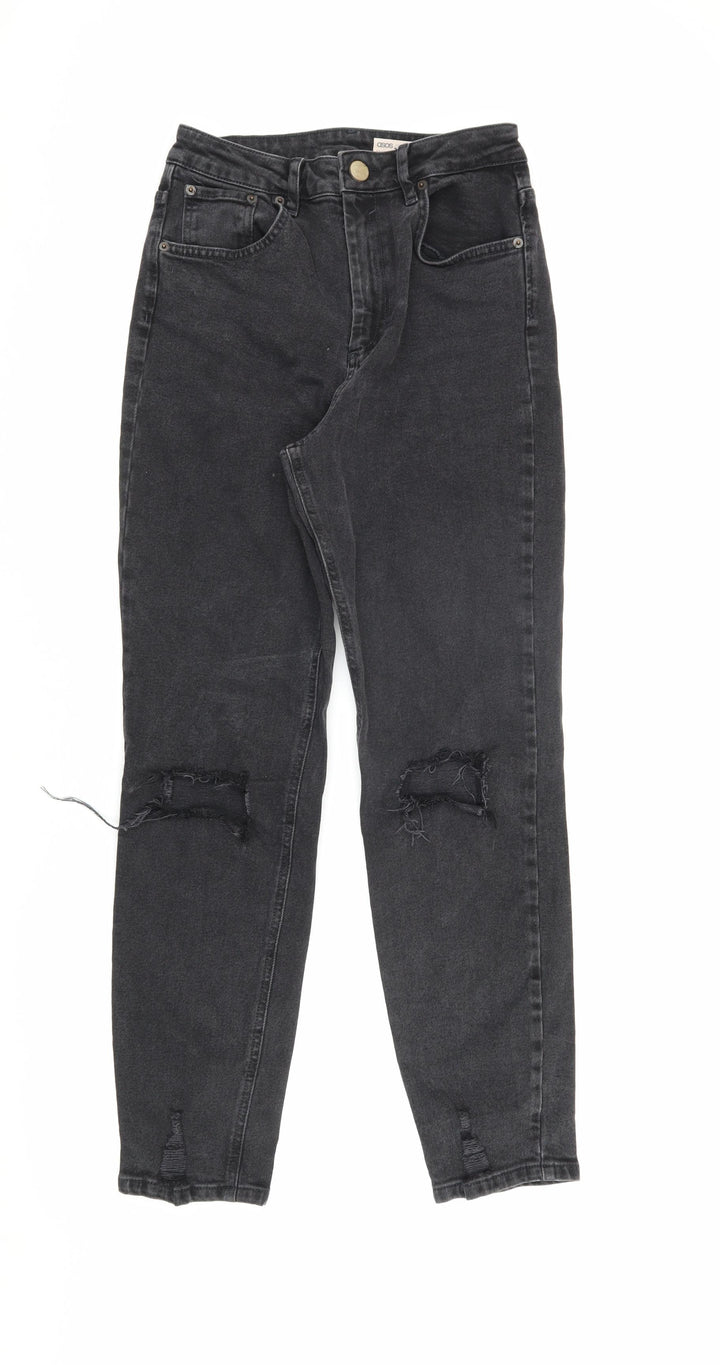 ASOS Men’s Black Distressed Straight Jeans, Size 28/32