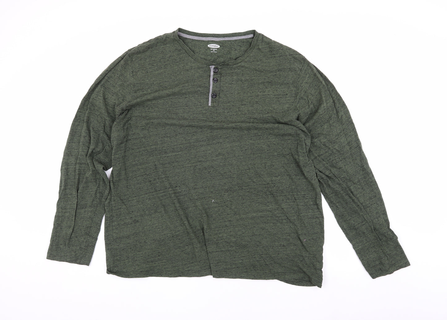 Old Navy Men's Green Henley Long Sleeve T-Shirt 2XL