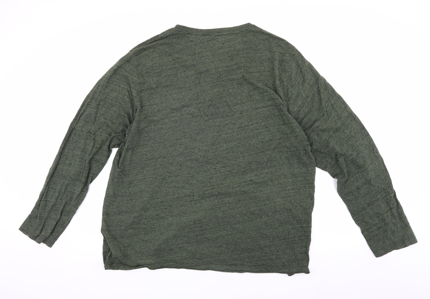 Old Navy Men's Green Henley Long Sleeve T-Shirt 2XL
