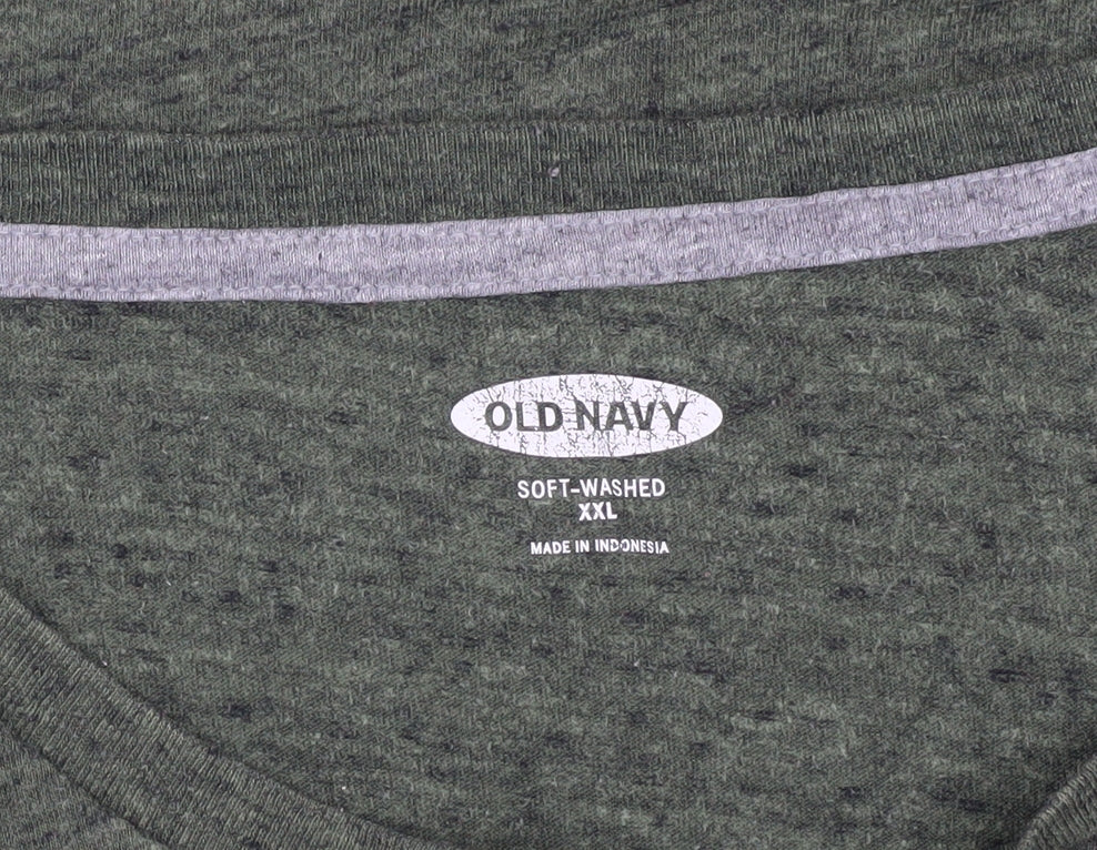 Old Navy Men's Green Henley Long Sleeve T-Shirt 2XL