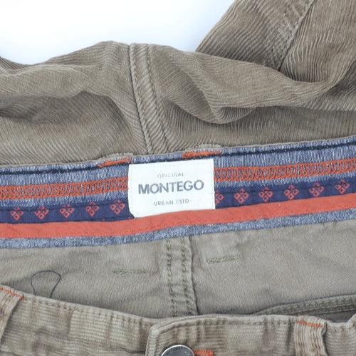 Montego Men's Brown Corduroy Trousers, Size 33