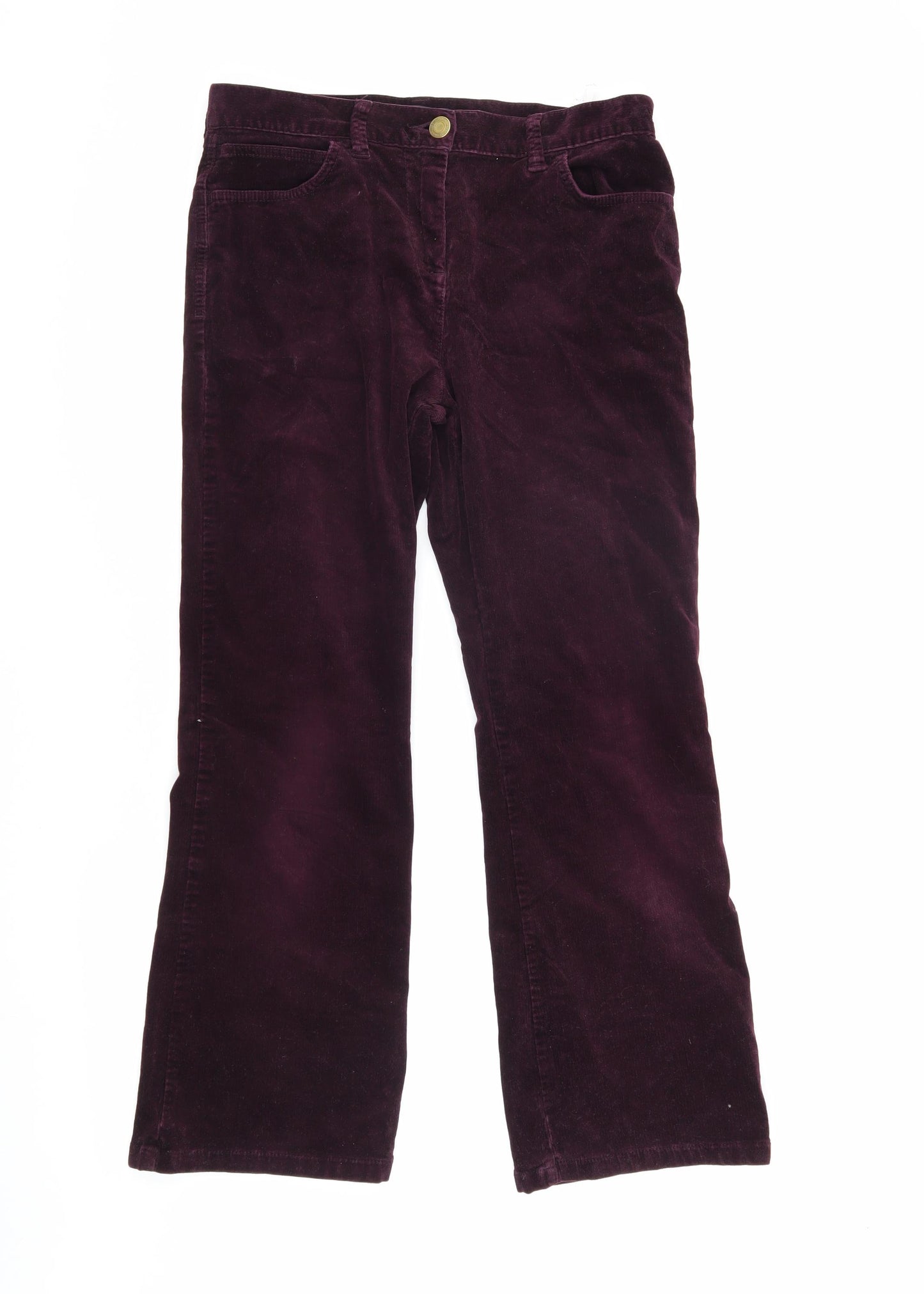 Marks and Spencer Women's Purple Corduroy Trousers 12
